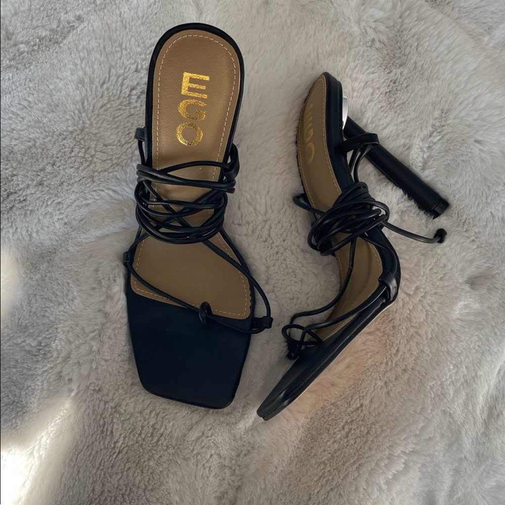 Black Lace Up Heels